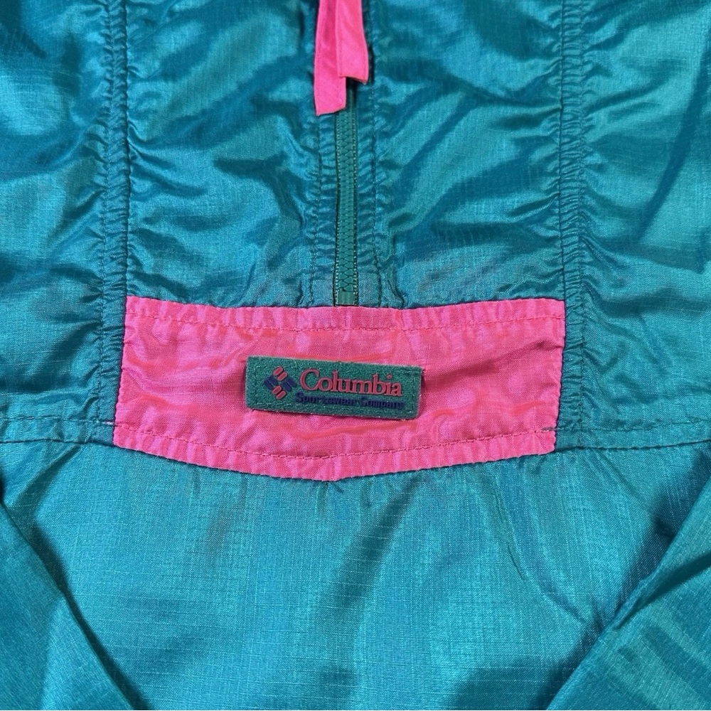 Vintage Women’s Columbia Teal and Pink Windbreaker - Picture 8 of 10